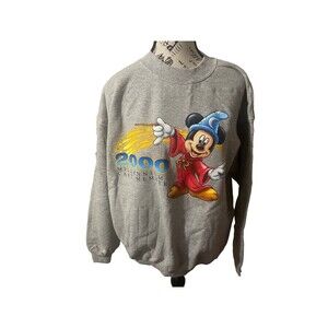 Vintage Disney 2000 Millennium Cast Member Grey Sweatshirt Size Large RARE